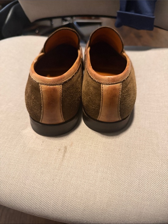 Bonton Brown Suede Penny Loafers with Leather Strap main image 6
